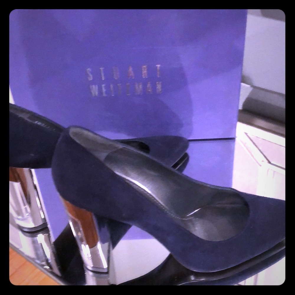 Stuart Weitzman Blue Suede Pumps